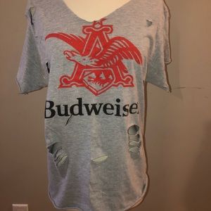 One of a kind budweiser cut up tee shirt